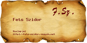 Fets Szidor névjegykártya